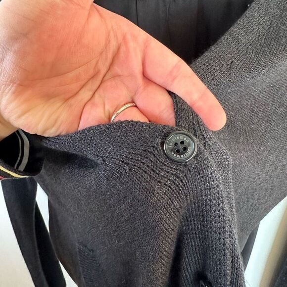 Lululemon Women’s Heathered Black Cardi in The Front Cardigan Sweater - Picture 6 of 9